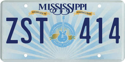 MS license plate ZST414