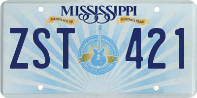 MS license plate ZST421