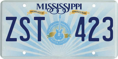 MS license plate ZST423