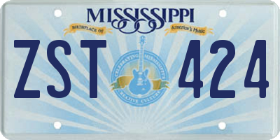 MS license plate ZST424