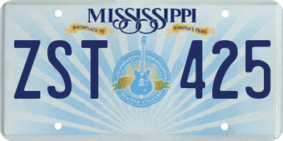 MS license plate ZST425