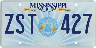 MS license plate ZST427