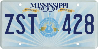 MS license plate ZST428