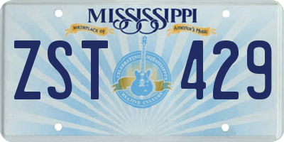 MS license plate ZST429