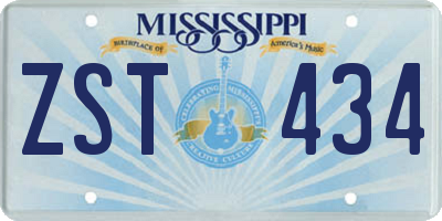 MS license plate ZST434