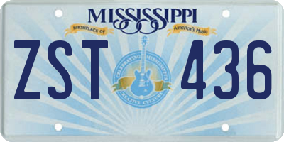 MS license plate ZST436