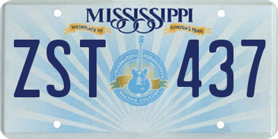 MS license plate ZST437
