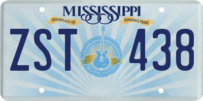 MS license plate ZST438