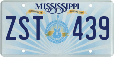MS license plate ZST439