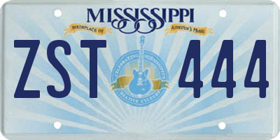 MS license plate ZST444