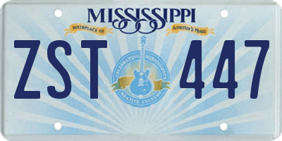 MS license plate ZST447