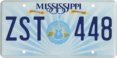 MS license plate ZST448