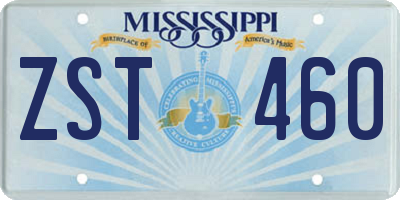 MS license plate ZST460