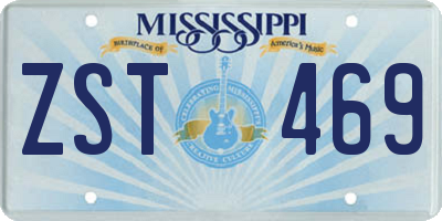 MS license plate ZST469