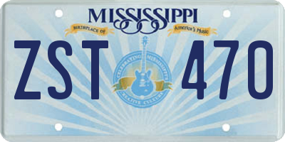 MS license plate ZST470