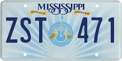 MS license plate ZST471