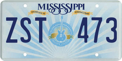 MS license plate ZST473