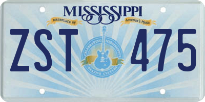 MS license plate ZST475