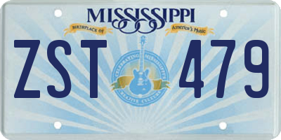 MS license plate ZST479