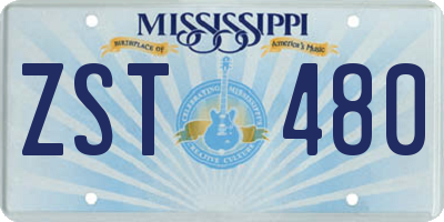 MS license plate ZST480