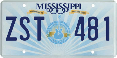 MS license plate ZST481