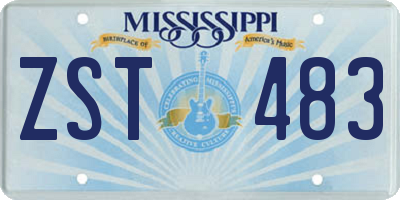 MS license plate ZST483