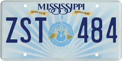 MS license plate ZST484