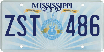 MS license plate ZST486