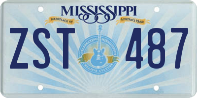 MS license plate ZST487