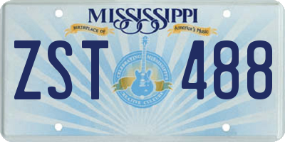 MS license plate ZST488