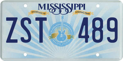 MS license plate ZST489