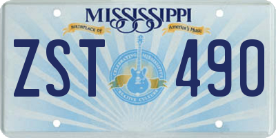 MS license plate ZST490