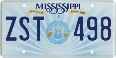 MS license plate ZST498