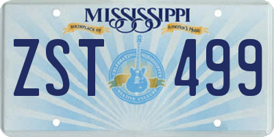 MS license plate ZST499