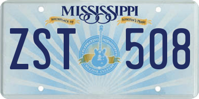 MS license plate ZST508