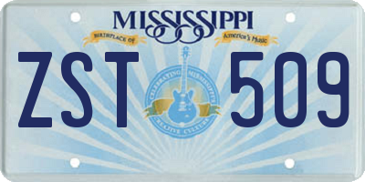 MS license plate ZST509