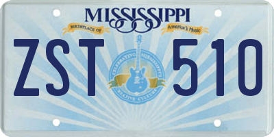 MS license plate ZST510