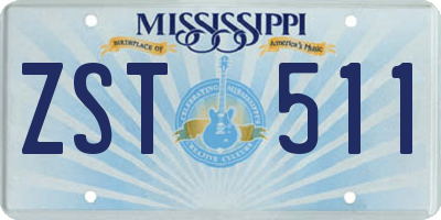 MS license plate ZST511