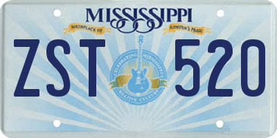 MS license plate ZST520