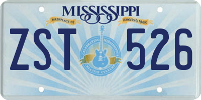 MS license plate ZST526