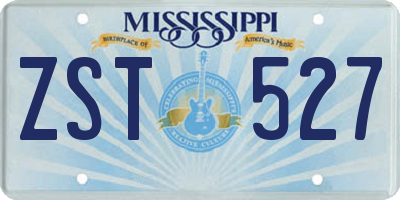 MS license plate ZST527