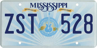 MS license plate ZST528