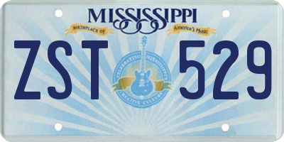 MS license plate ZST529