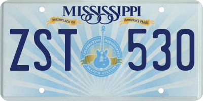 MS license plate ZST530