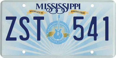 MS license plate ZST541