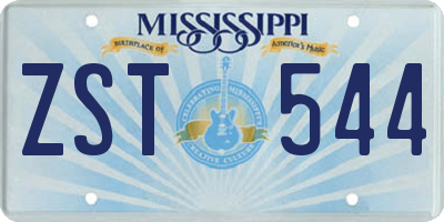 MS license plate ZST544