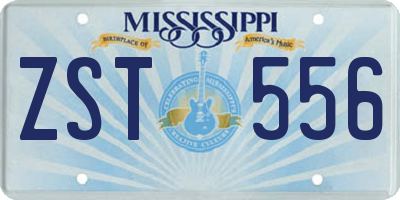 MS license plate ZST556