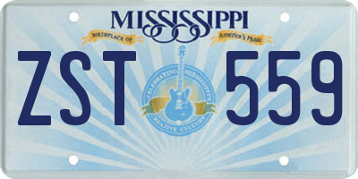 MS license plate ZST559