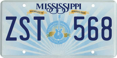 MS license plate ZST568