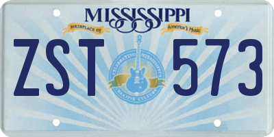 MS license plate ZST573